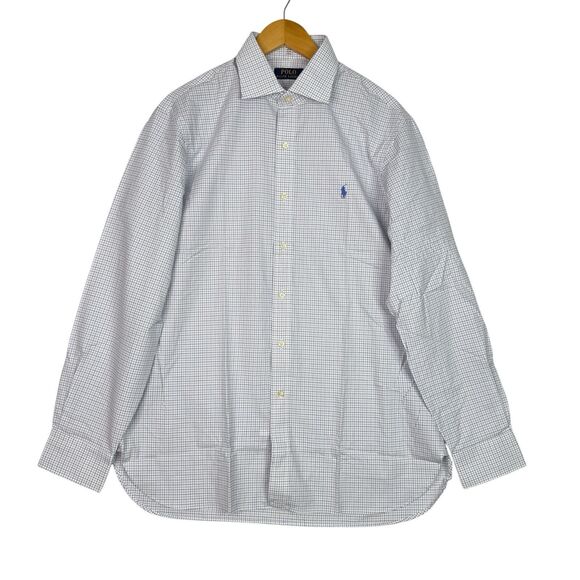 Polo Ralph Lauren Men’s Shirt NWT 16.5 34/35 Blue White Gingham Check Preppy - Picture 1 of 14